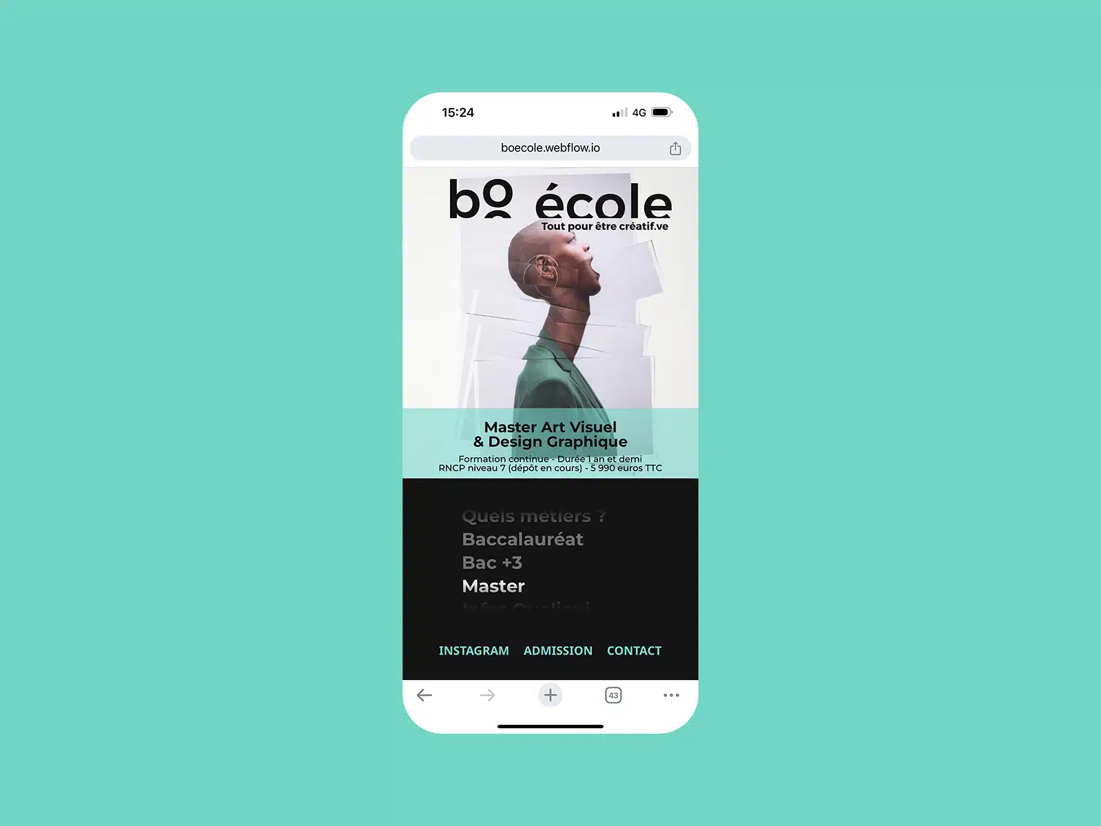 couverture avec une création graphique de bo école