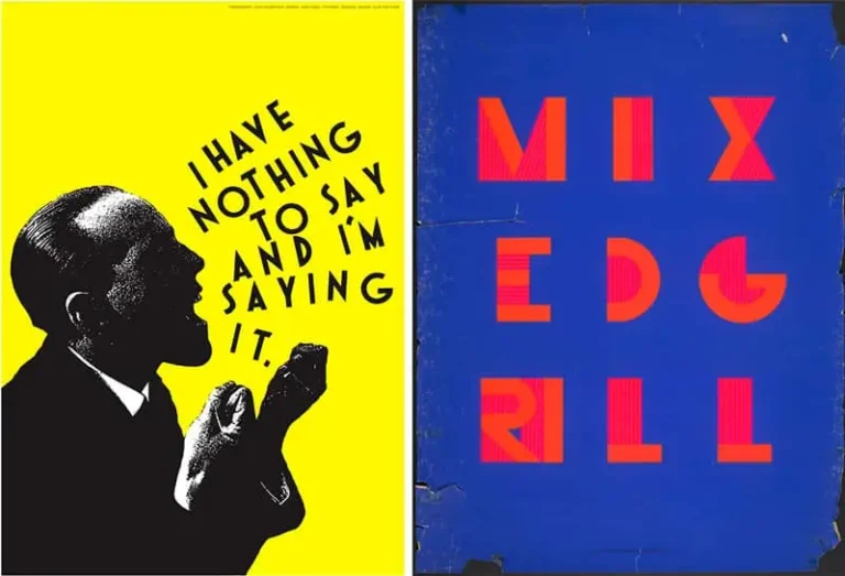 Affiches graphiques d'Alan Fletcher avec des compositions typographiques modernes.