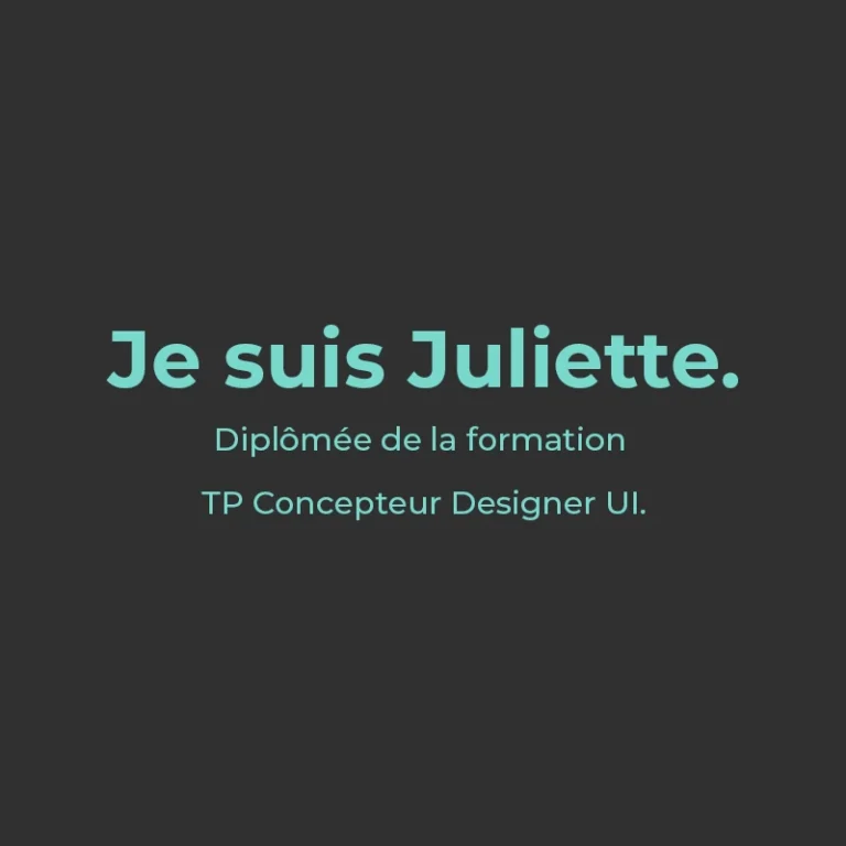 Portrait de Juliette, étudiante diplômée en TP Concepteur Designer UI chez bo école