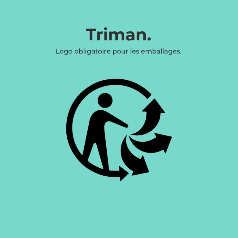 Logo Triman officiel, obligatoire sur les emballages pour signaler les consignes de tri en France.