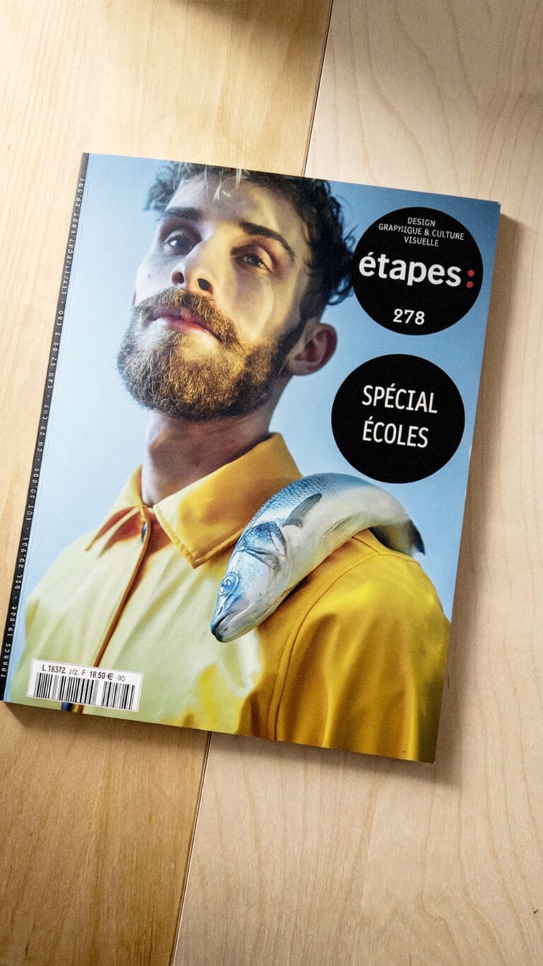 Couverture du magazine Étapes numéro 278, édition Spécial Écoles de design graphique et culture visuelle.