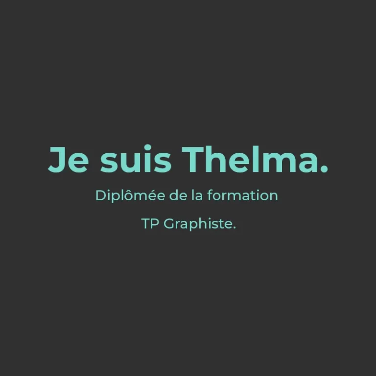 Visuel diplômée Titre Professionnel Graphiste bo école - Portrait Thelma.