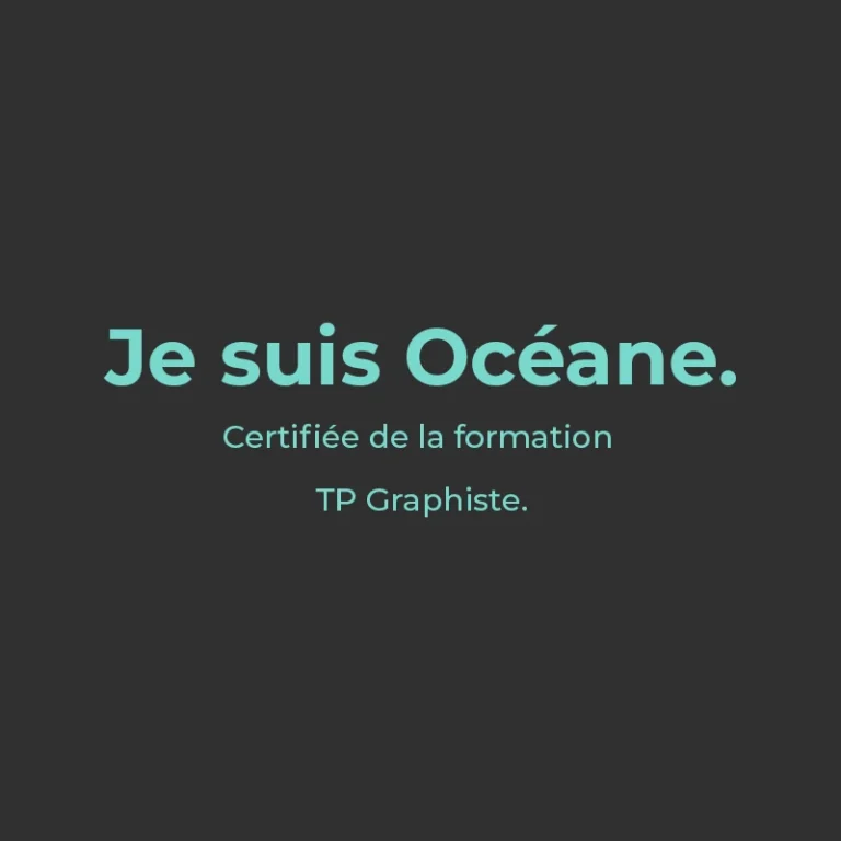 Je suis Océane, certifiée de la formation TP Graphiste chez bo école